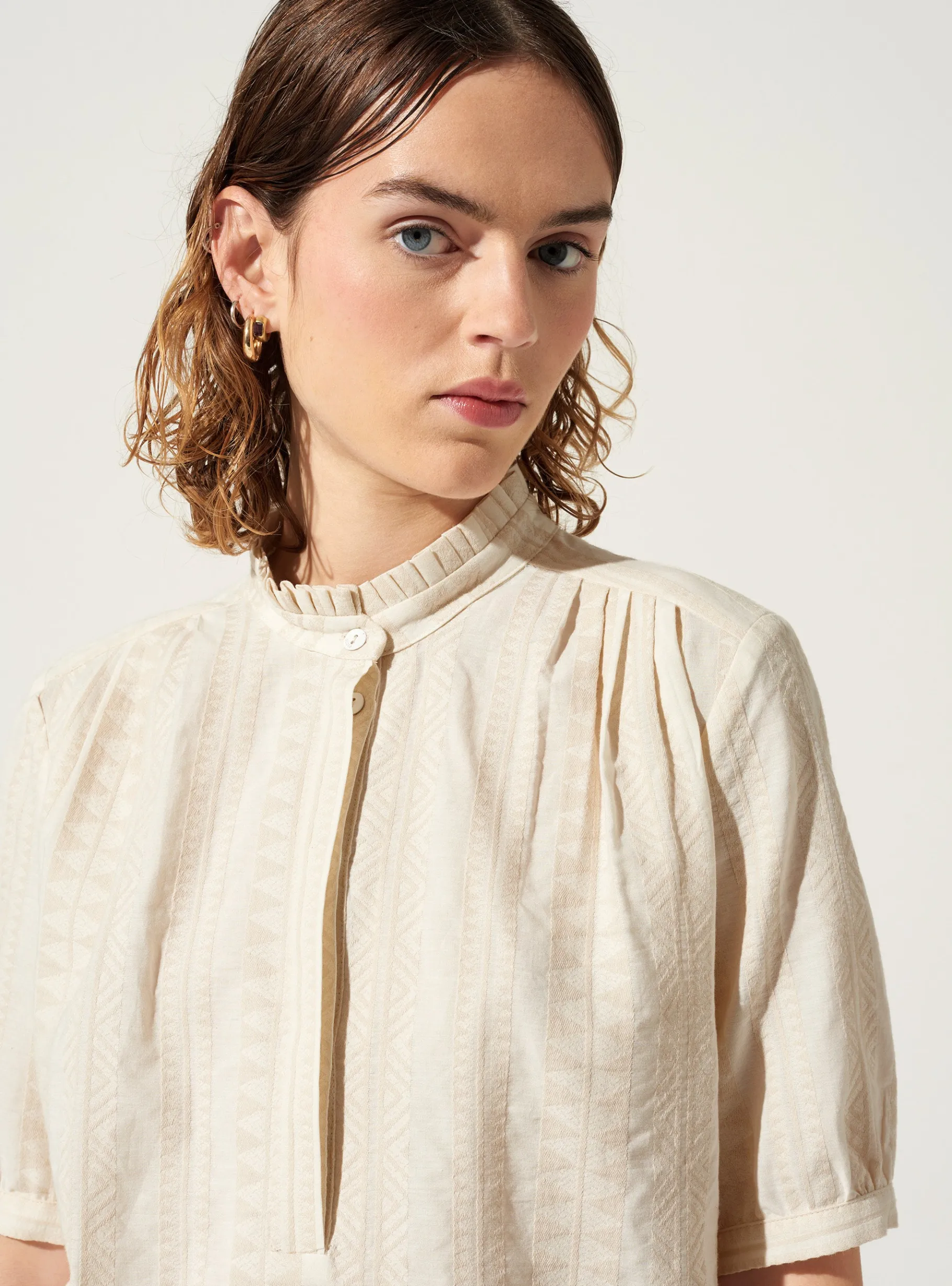 Cotélac Hauts*Blouse jacquard Vanille