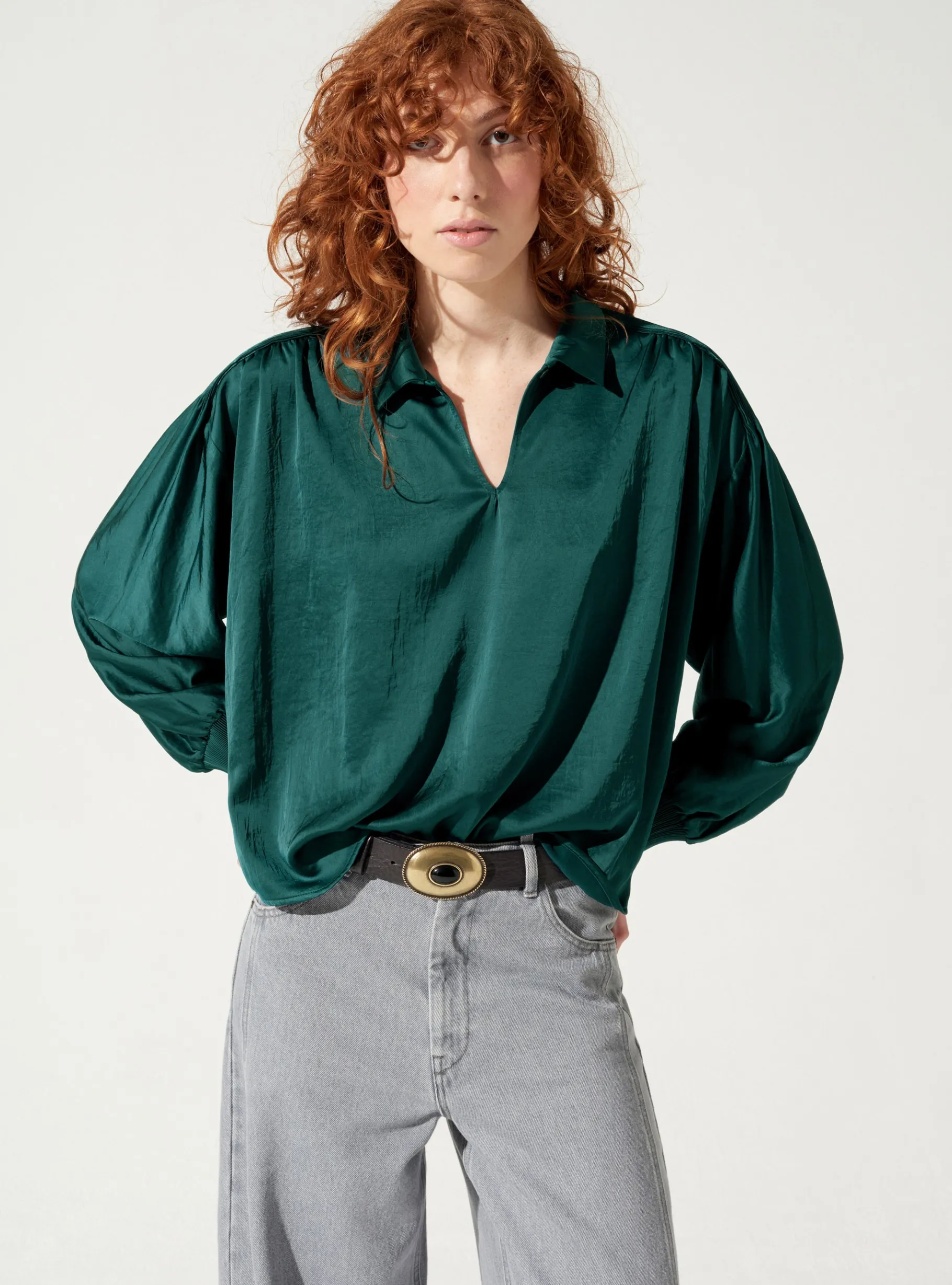 Cotélac Hauts*Blouse oversize Conifère