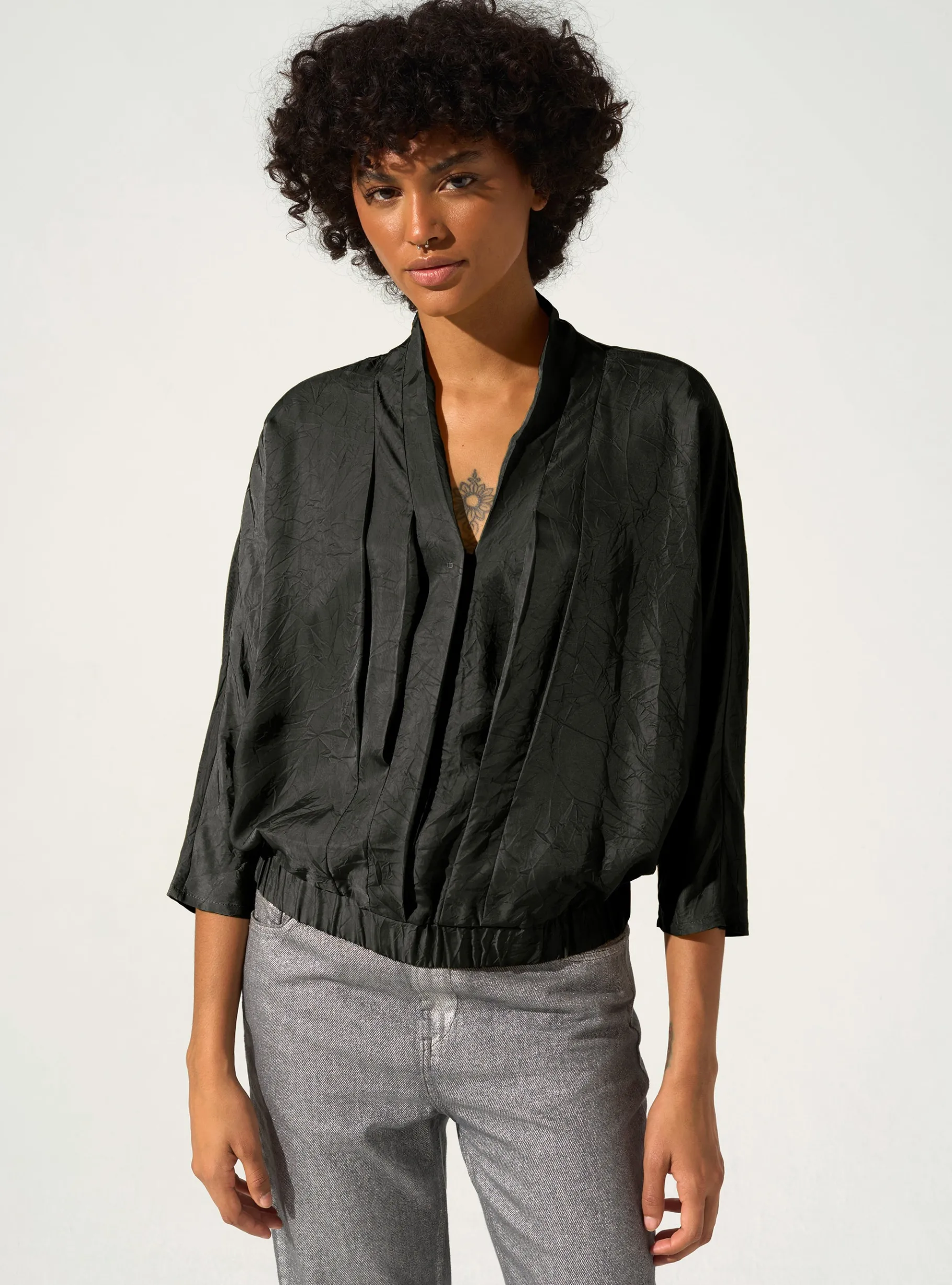 Cotélac Hauts*Blouse oversize Noir