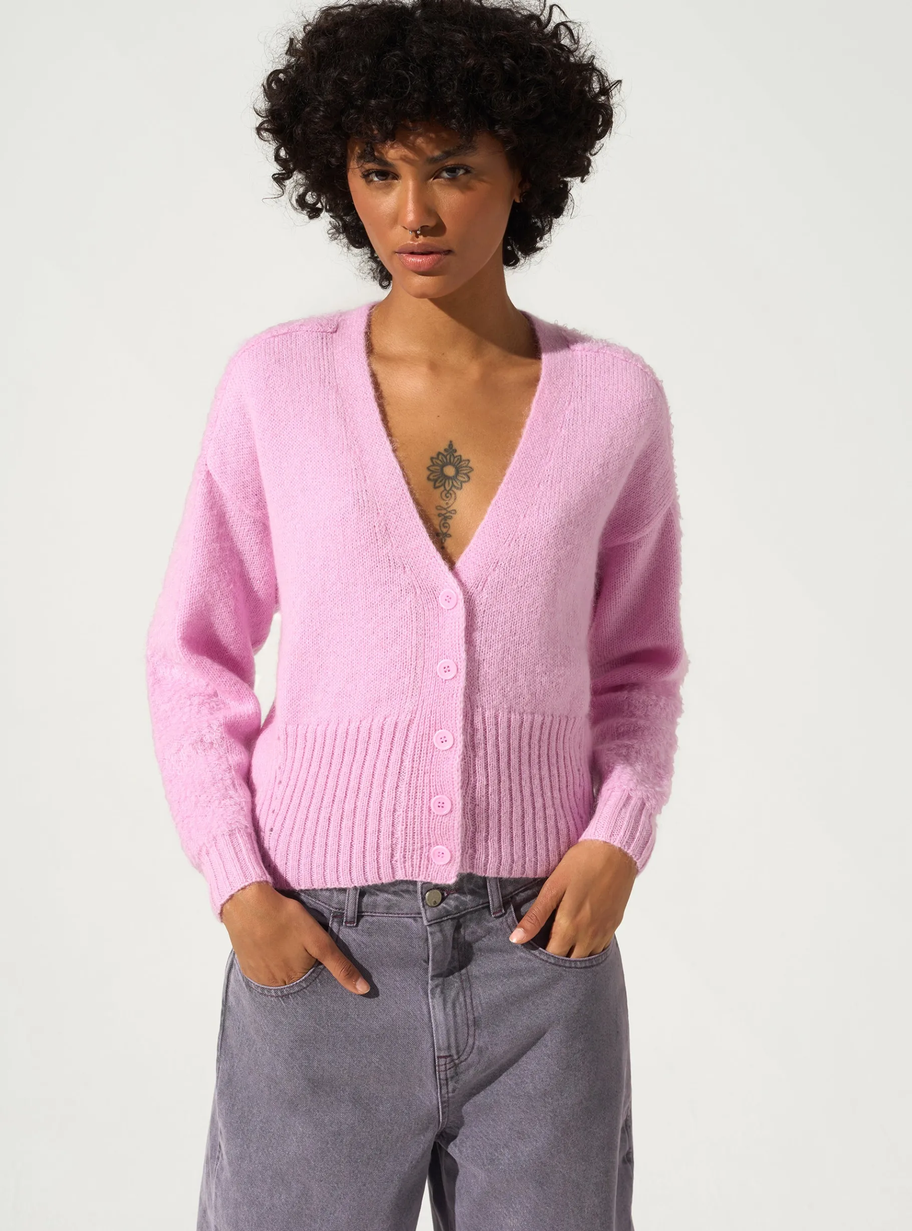 Cotélac Maille*Cardigan à boutons Mauve