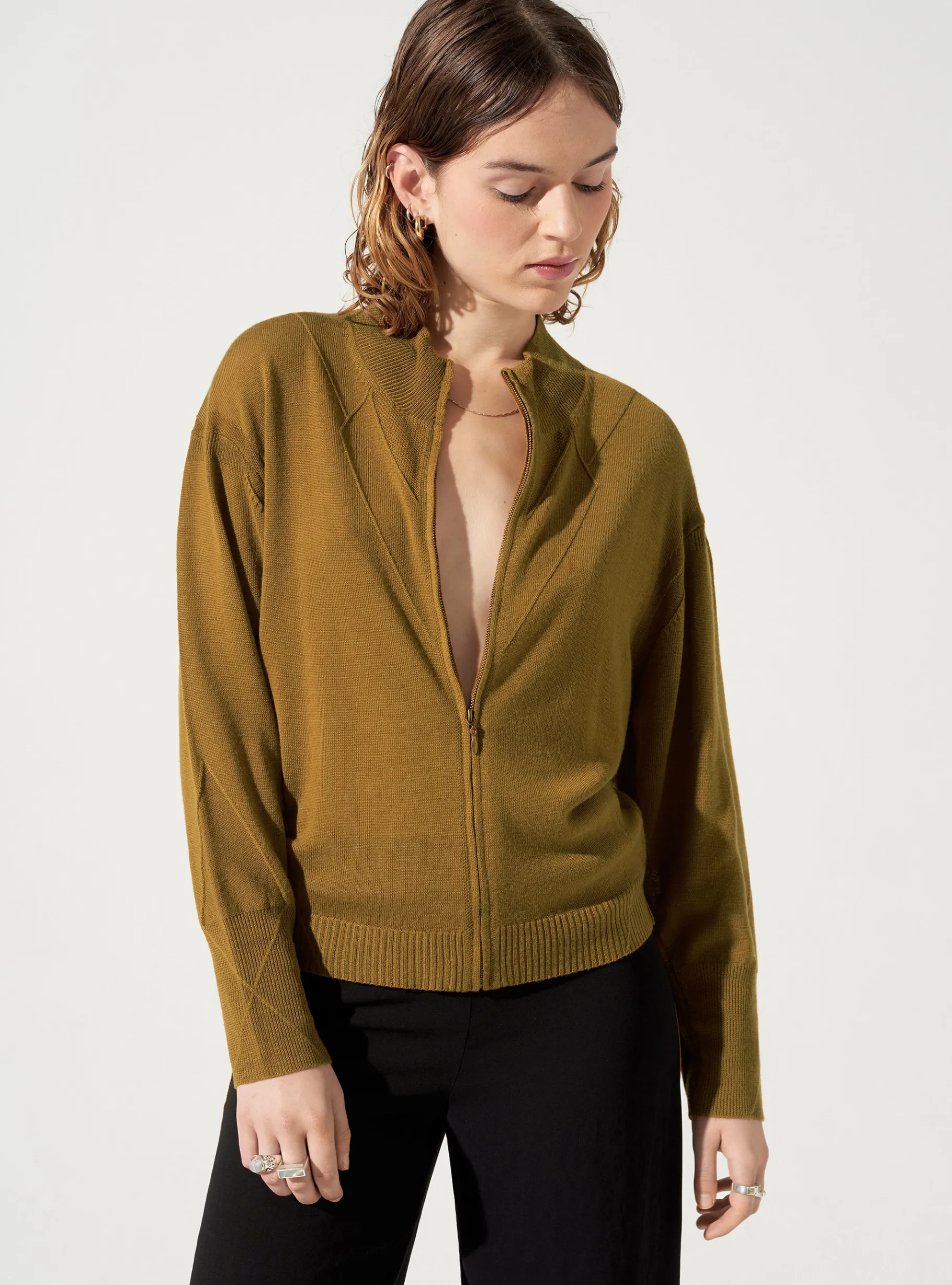 Cotélac Maille*Cardigan zippé Gold