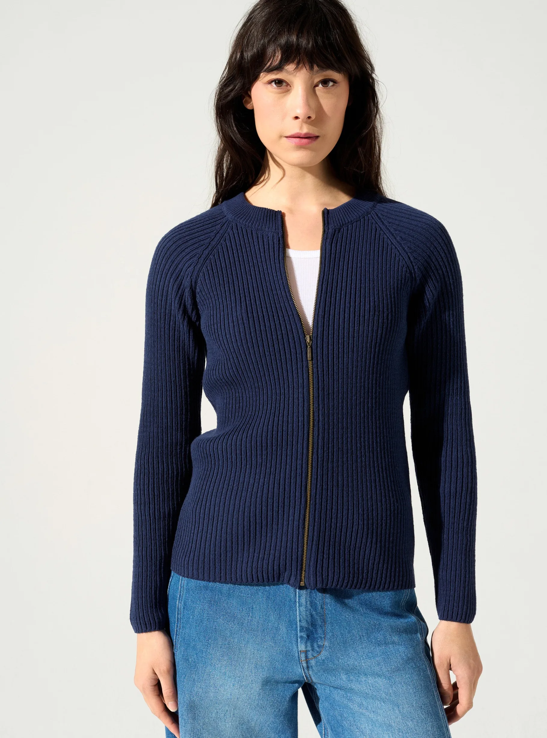 Cotélac Maille*Cardigan zippé Marine