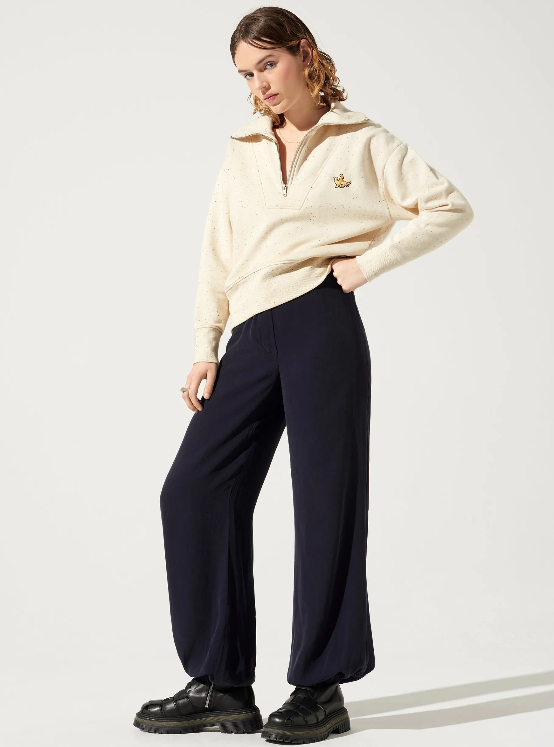 Cotélac Bas*Pantalon Large Navy