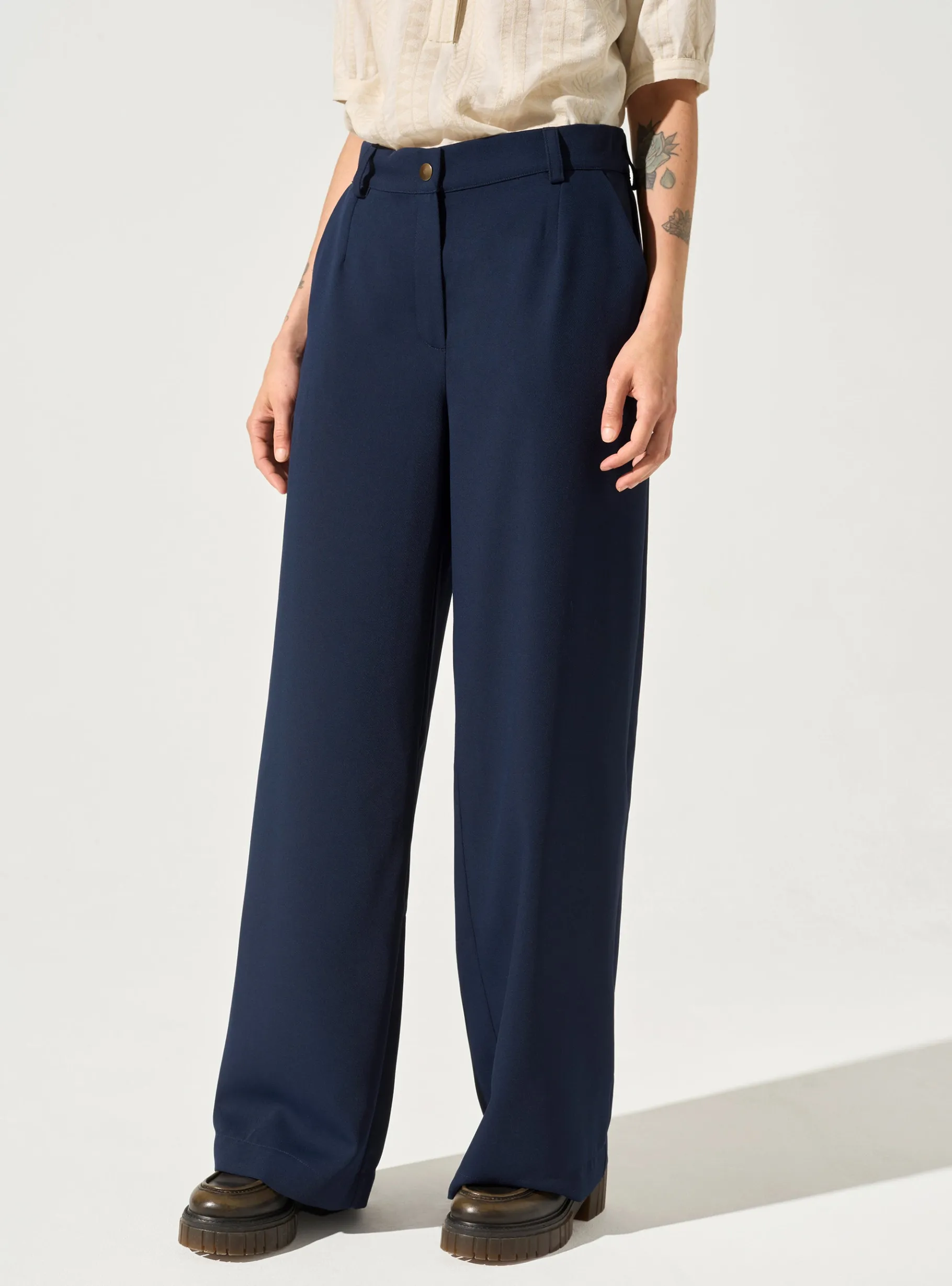 Cotélac Bas*Pantalon maxi Navy