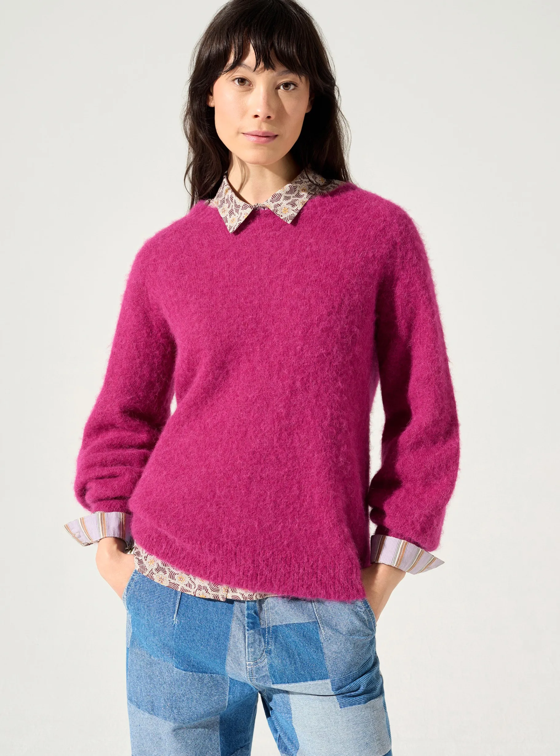 Cotélac Maille*Pull bouffant Fuschia