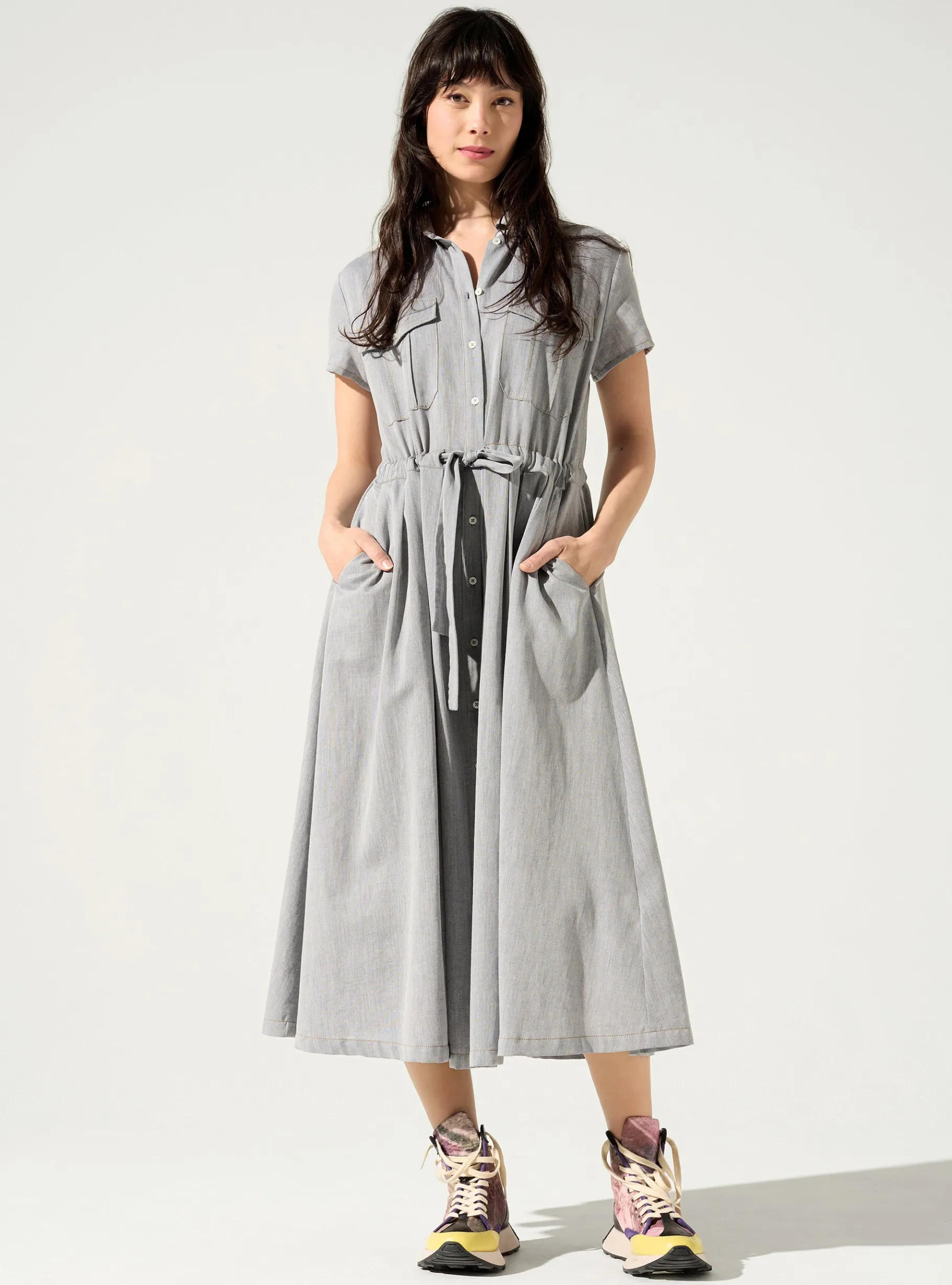 Cotélac Robes*Robe cintrée Bleu Chambray