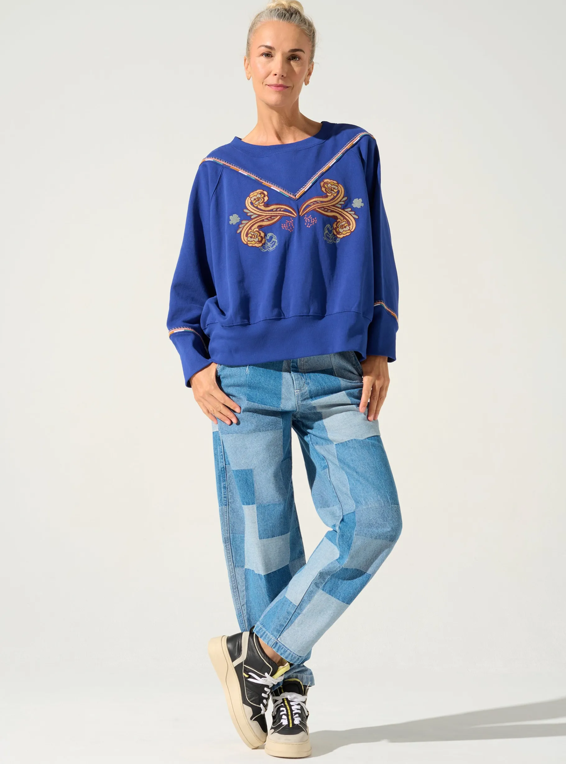 Cotélac Hauts*Sweat oversized Bleu Roi